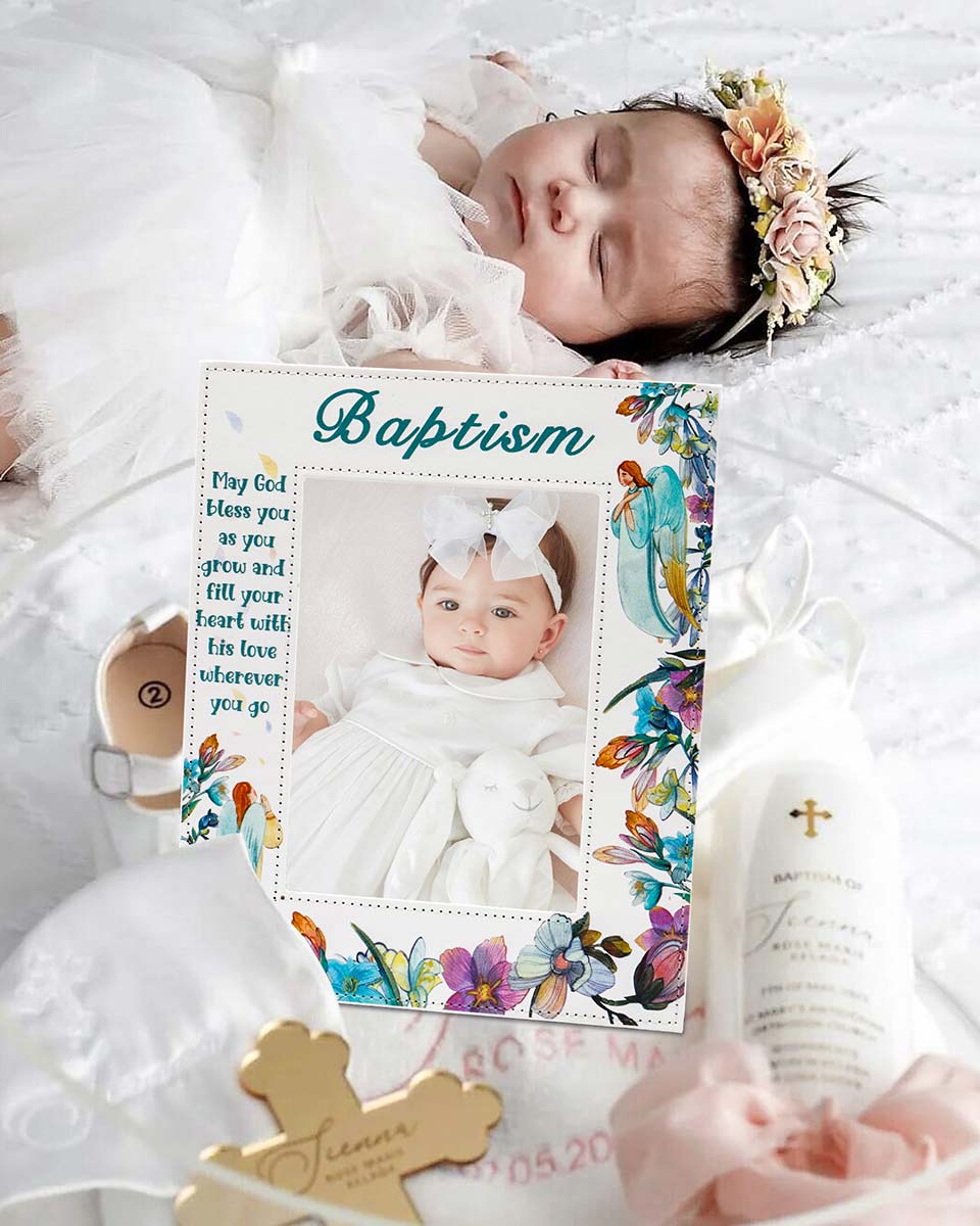 Baby Blessings Baptism Picture Frame for Christening Ceremony