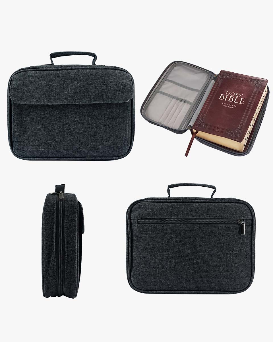 Durable Polyester with Handle & Zipper Bible Bag Carrying Case - 2 Colors Available