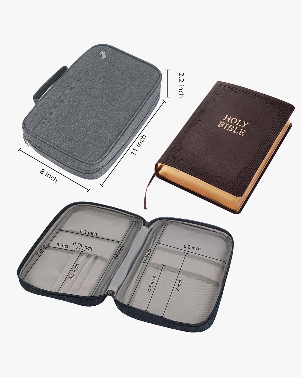 Durable Polyester with Handle & Zipper Bible Bag Carrying Case - 2 Colors Available