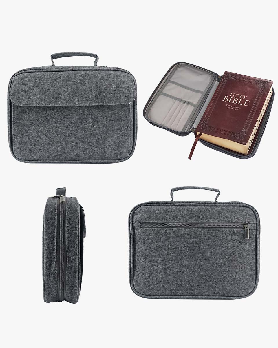 Durable Polyester with Handle & Zipper Bible Bag Carrying Case - 2 Colors Available