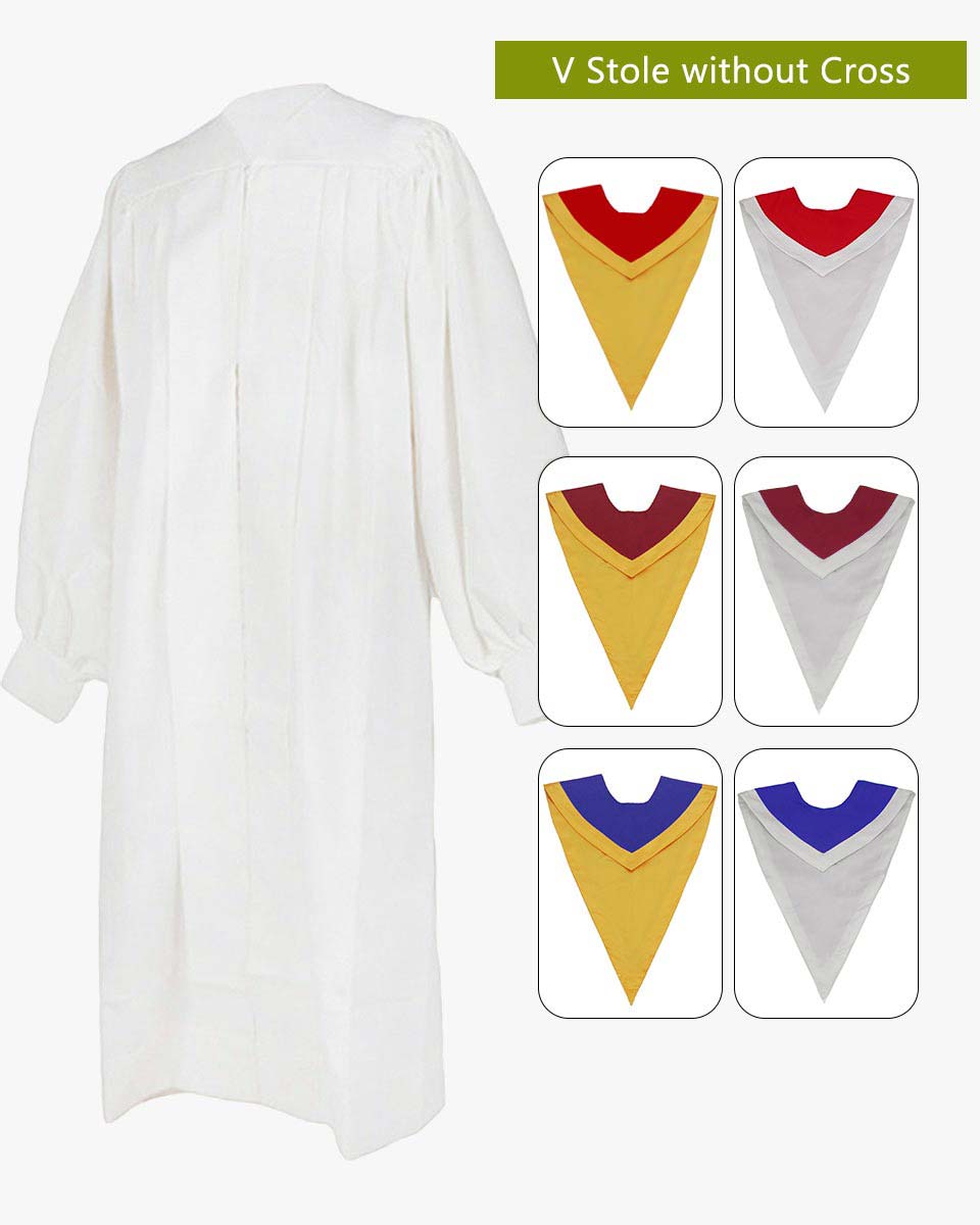 Senior Fluted Trinity Choir Robes Cuff Sleeve with Reversible Stoles