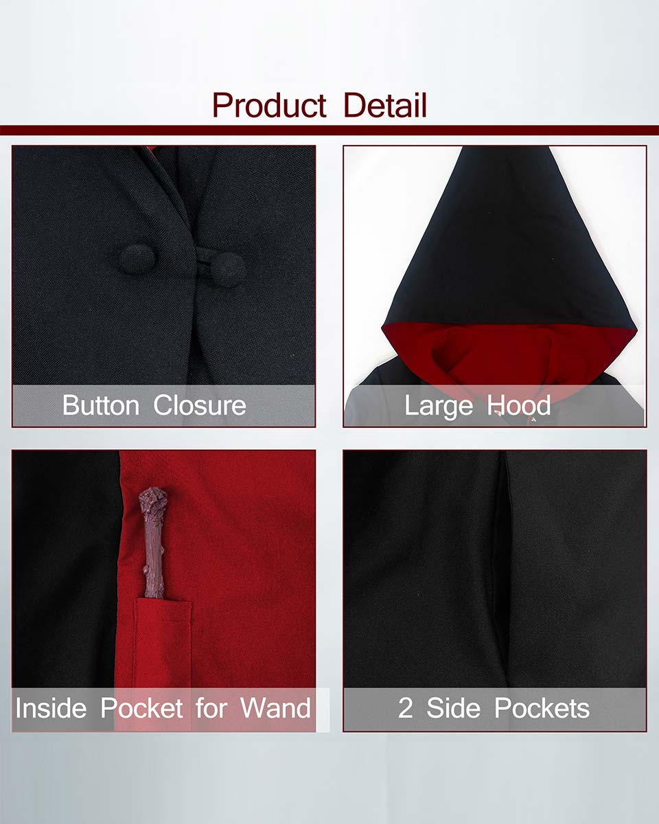 Unisex Magician Wizard Robe Accessory for Halloween Costumes Cosplay - 2 Colors Available