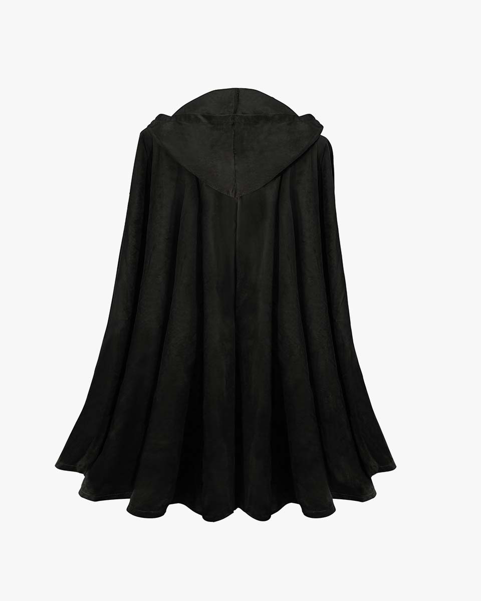 Medieval Renaissance Velvet Hobbit Cloak with Hood for Halloween Cosplay Costume - 2 Colors Available