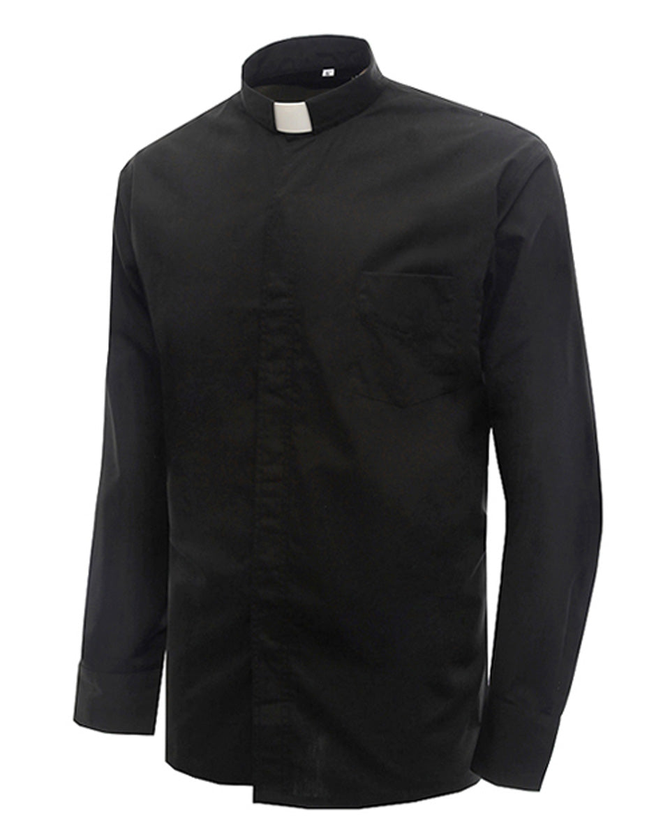 Men's Long-sleeved Tab Collar Clergy Shirt - 5 Colors Available