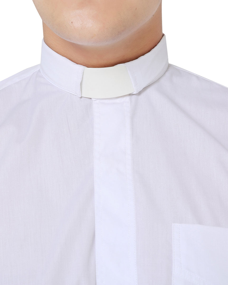 Men's Long-sleeved Tab Collar Clergy Shirt - 5 Colors Available