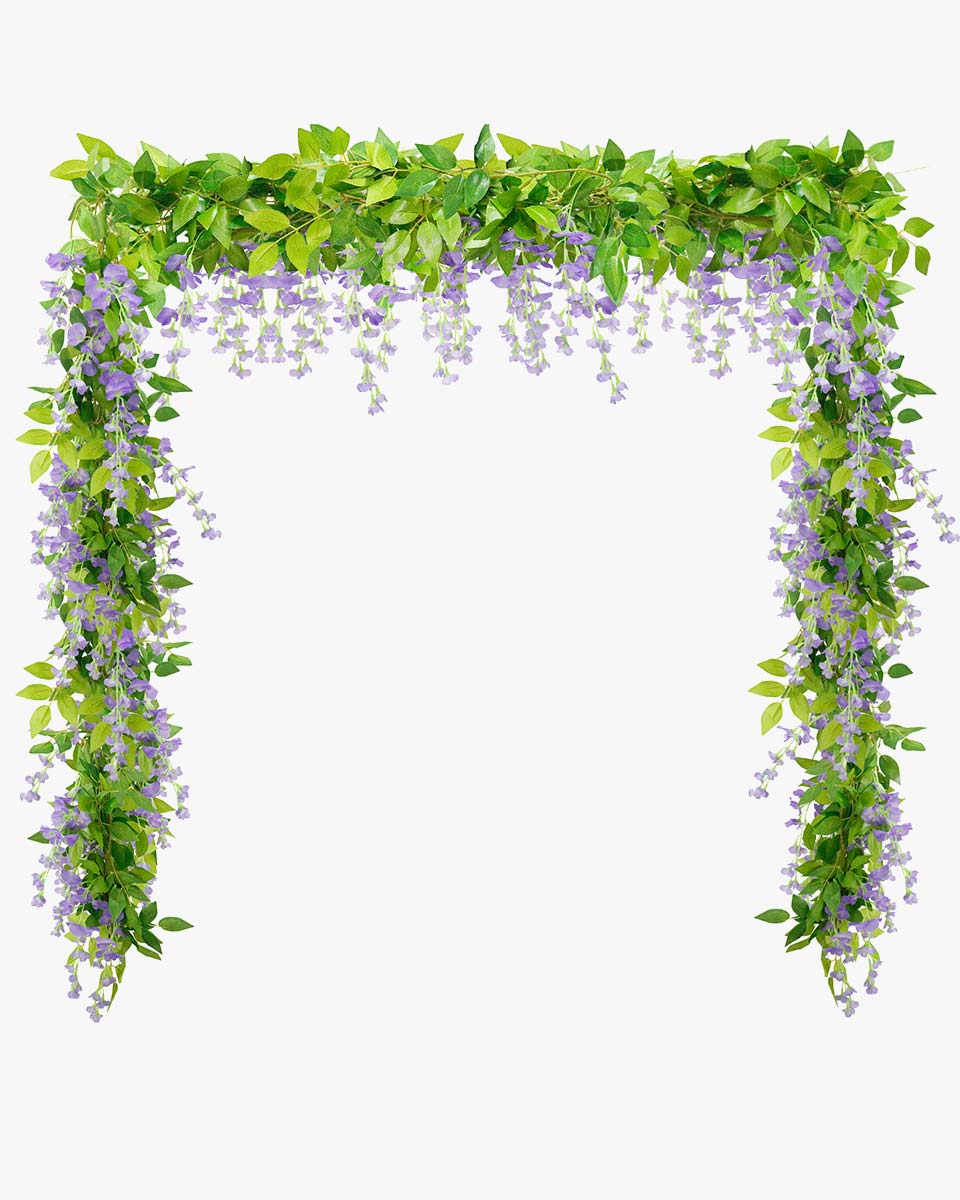 4 Strands of 25.6 Feet Artificial Wisteria Vine Garland Foliage String for Home Decor and DIY Indoor-Outdoor Party