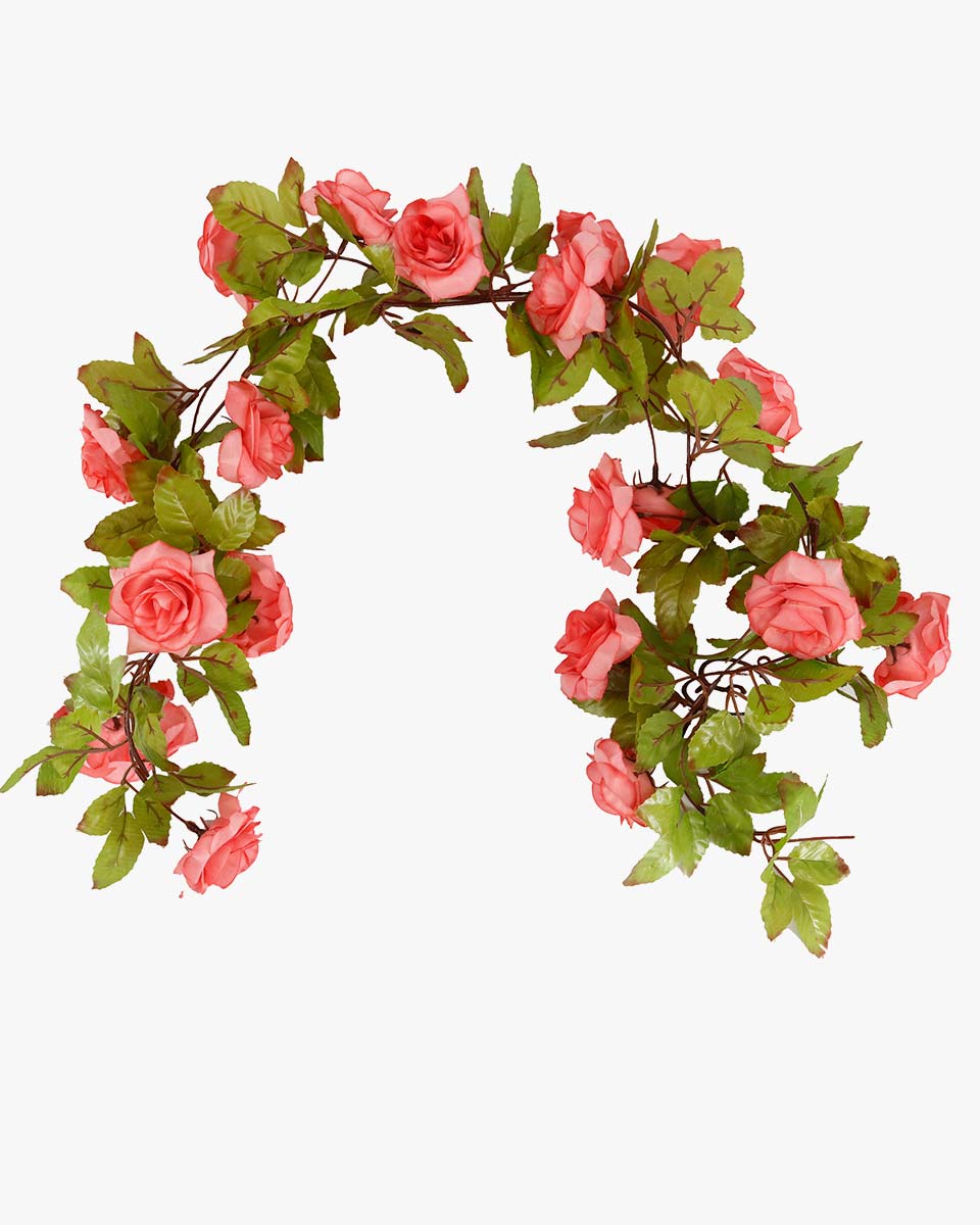 2 Strands of 14.5 Feet Artificial Rose Flower Garland Vines for Home Decor and DIY Indoor-Outdoor Party