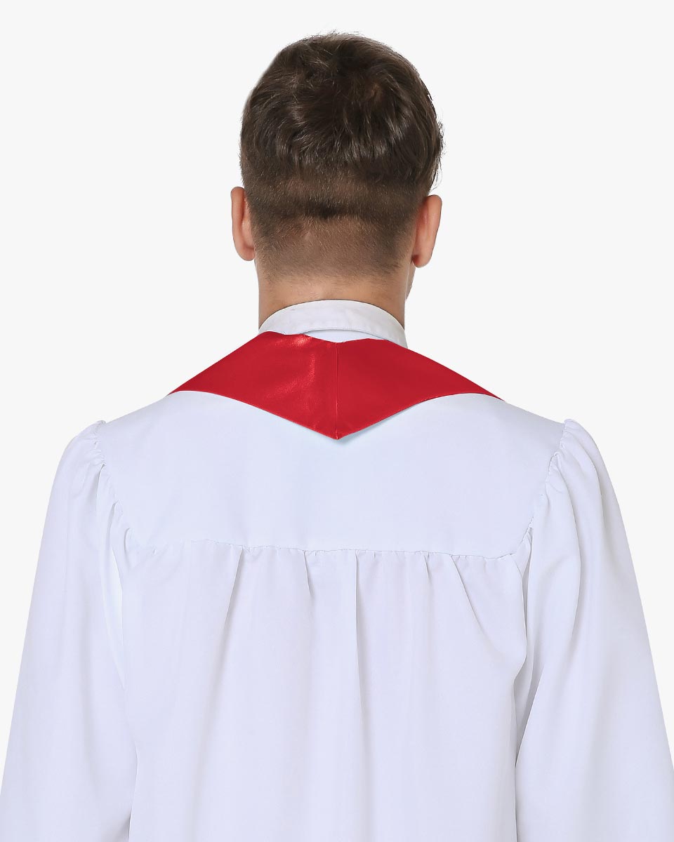 Traditional Choir Stole with Embroidery Cross - 5 Colors Available