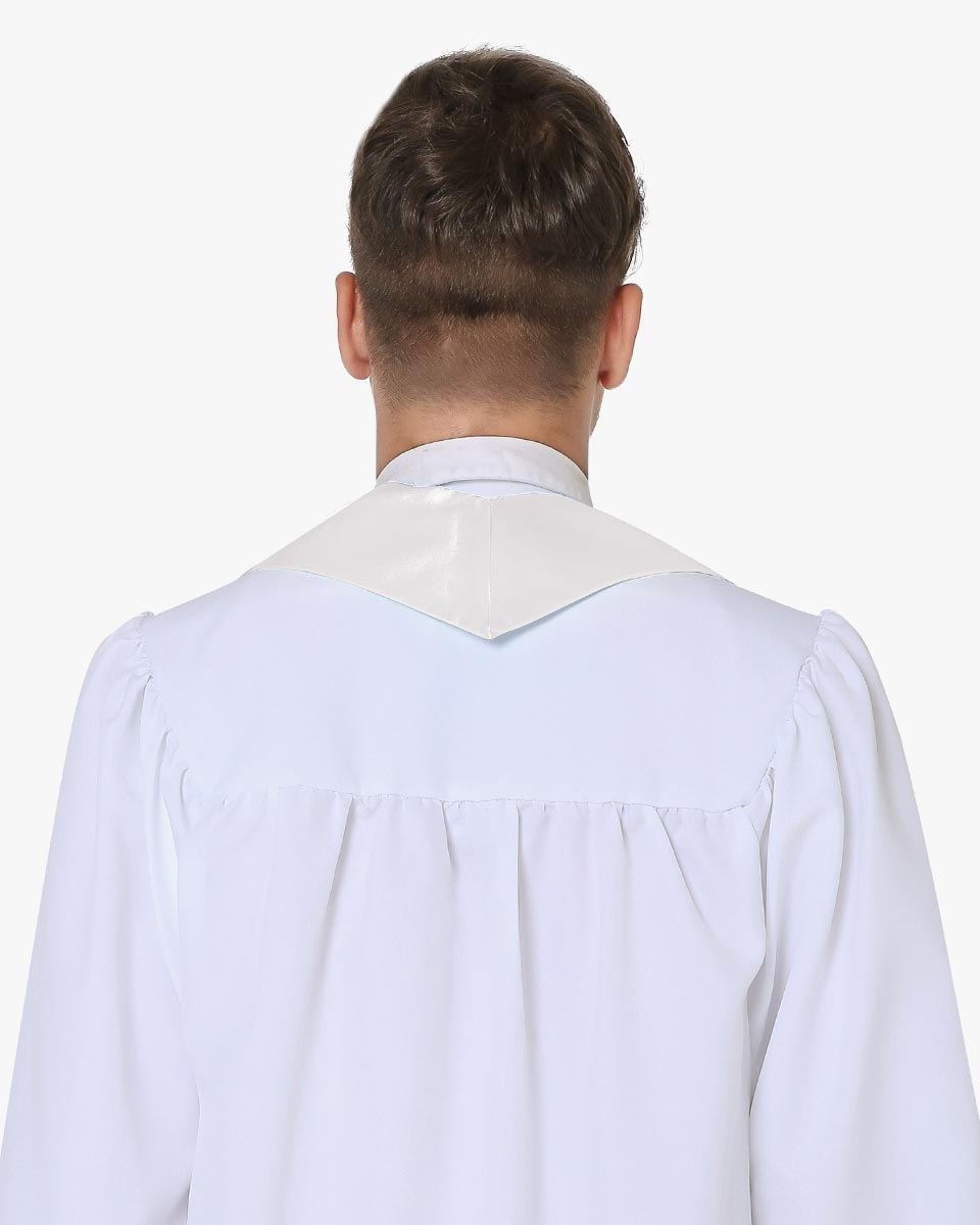 Traditional Choir Stole with Embroidery Cross - 5 Colors Available