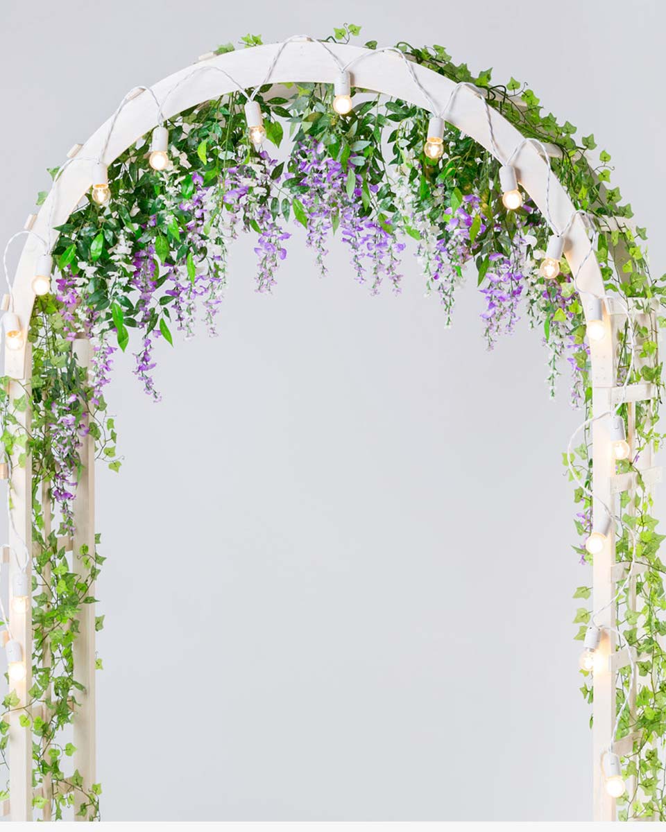4 Strands of 25.6 Feet Artificial Wisteria Vine Garland Foliage String for Home Decor and DIY Indoor-Outdoor Party