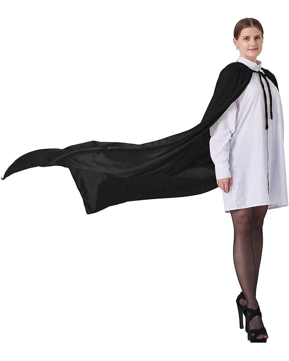 Unisex Fancy Full Length Hooded Velvet Cloak for Halloween Dress Cosplay