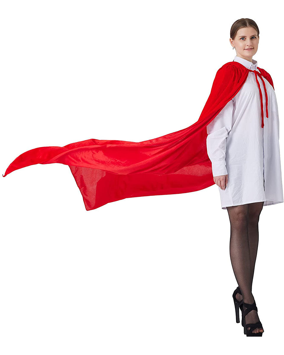 Unisex Fancy Full Length Hooded Velvet Cloak for Halloween Dress Cosplay