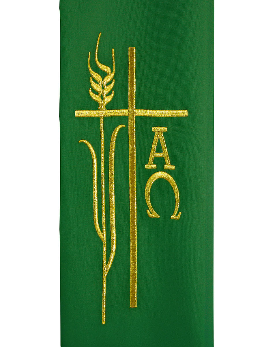 Alpha Omega Wheat Overlay Stoles - 4 Colors Available