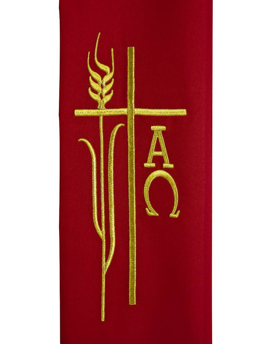 Alpha Omega Wheat Overlay Stoles - 4 Colors Available