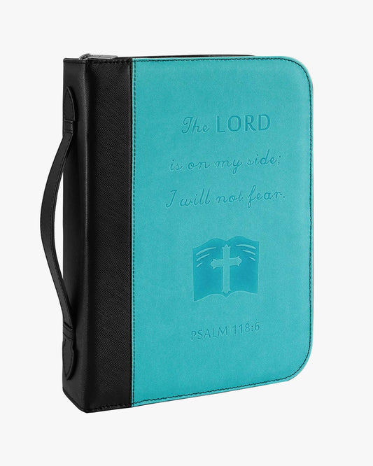 Blue PU Leather Durable Zipper Bible Bag Carrying Case