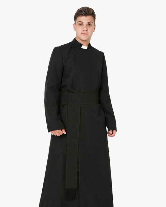 Black Anglican Cassock and Band Cincture Package - Black