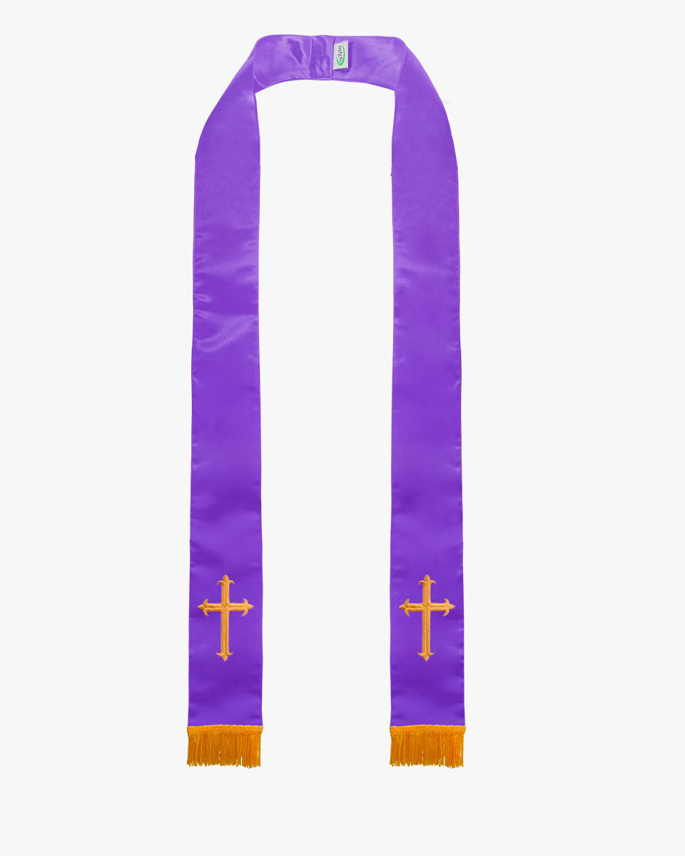 Clergy Stoles with Embroidery Cross - 5 Colors Available