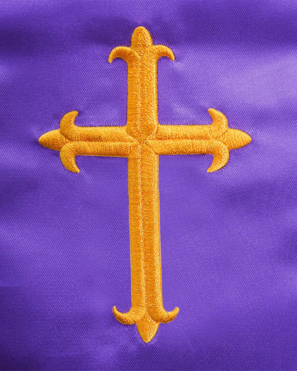 Clergy Stoles with Embroidery Cross - 5 Colors Available