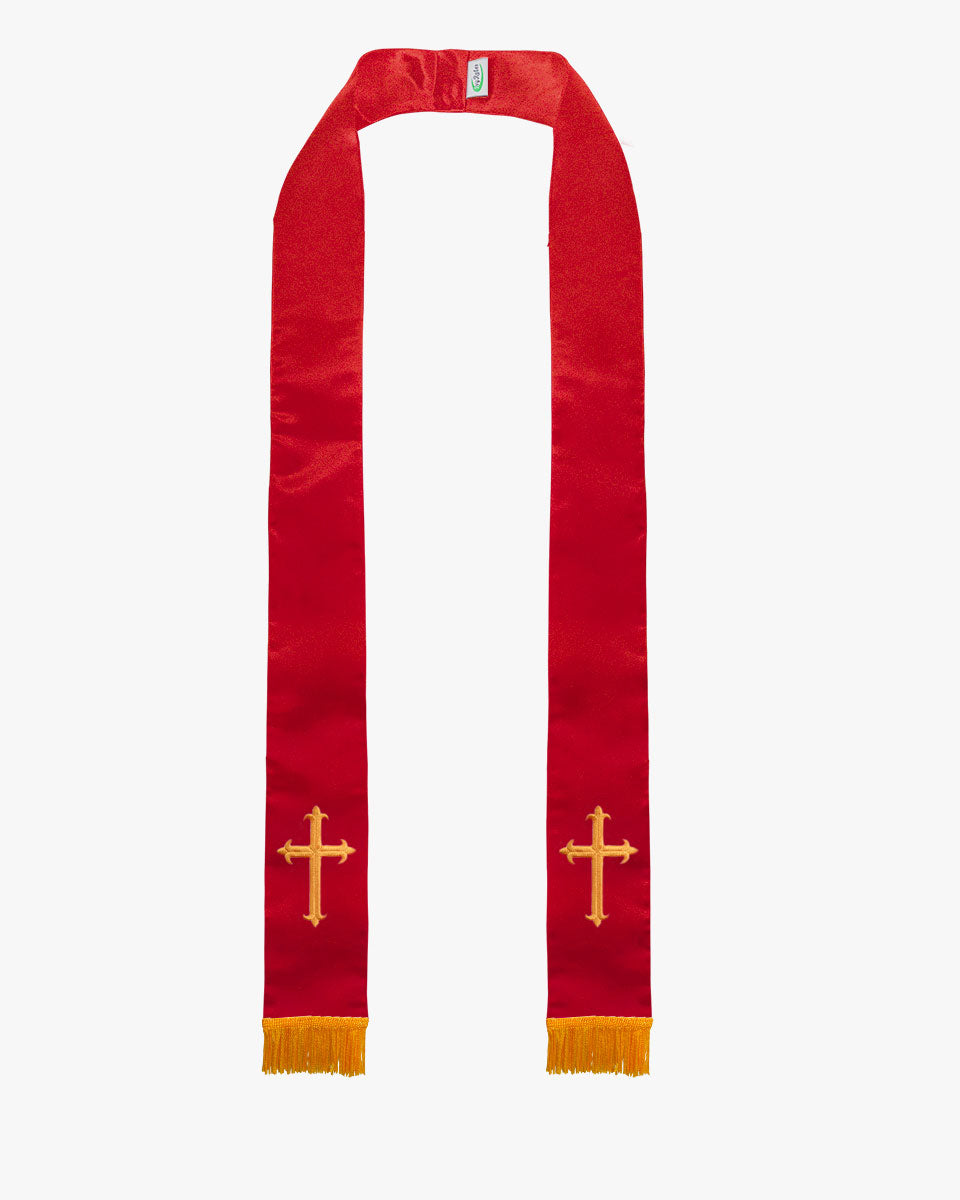 Clergy Stoles with Embroidery Cross - 5 Colors Available