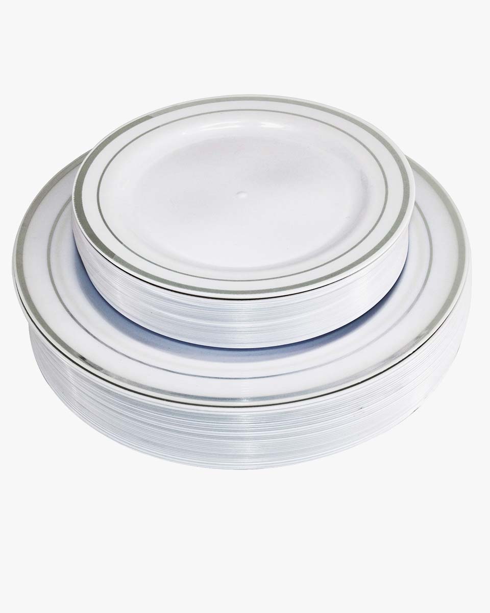 Disposable Plastic Wedding Dinner Plate for 25 Guests