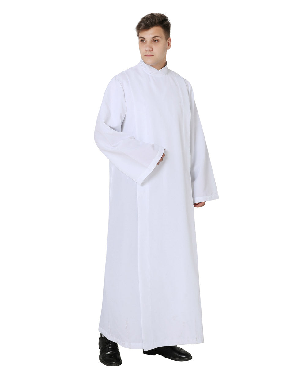 Front Wrap White Clergy Cassock Alb