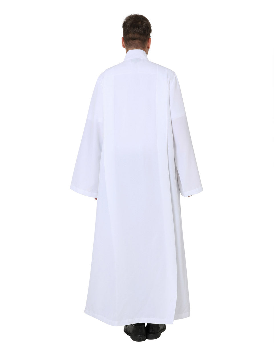 Front Wrap White Clergy Cassock Alb