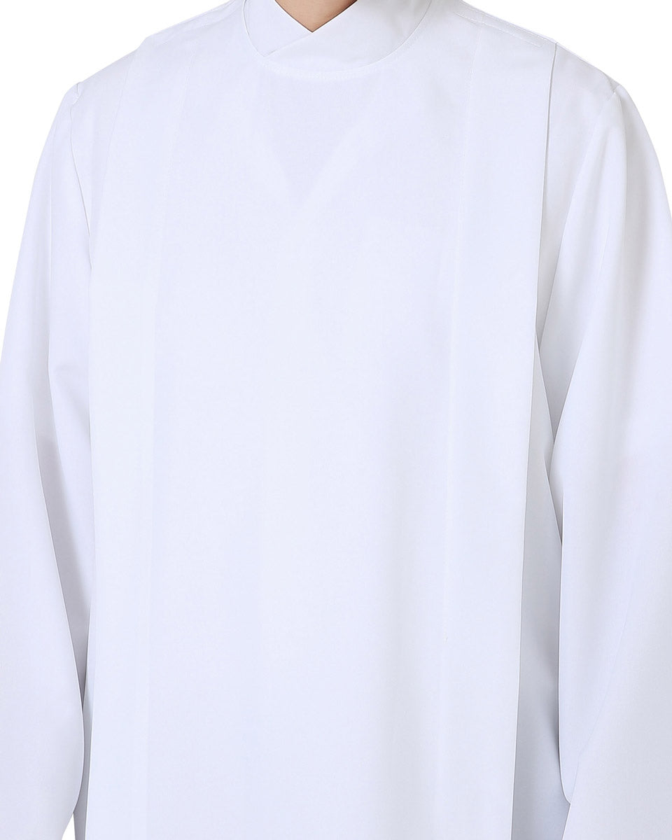 Front Wrap White Clergy Cassock Alb