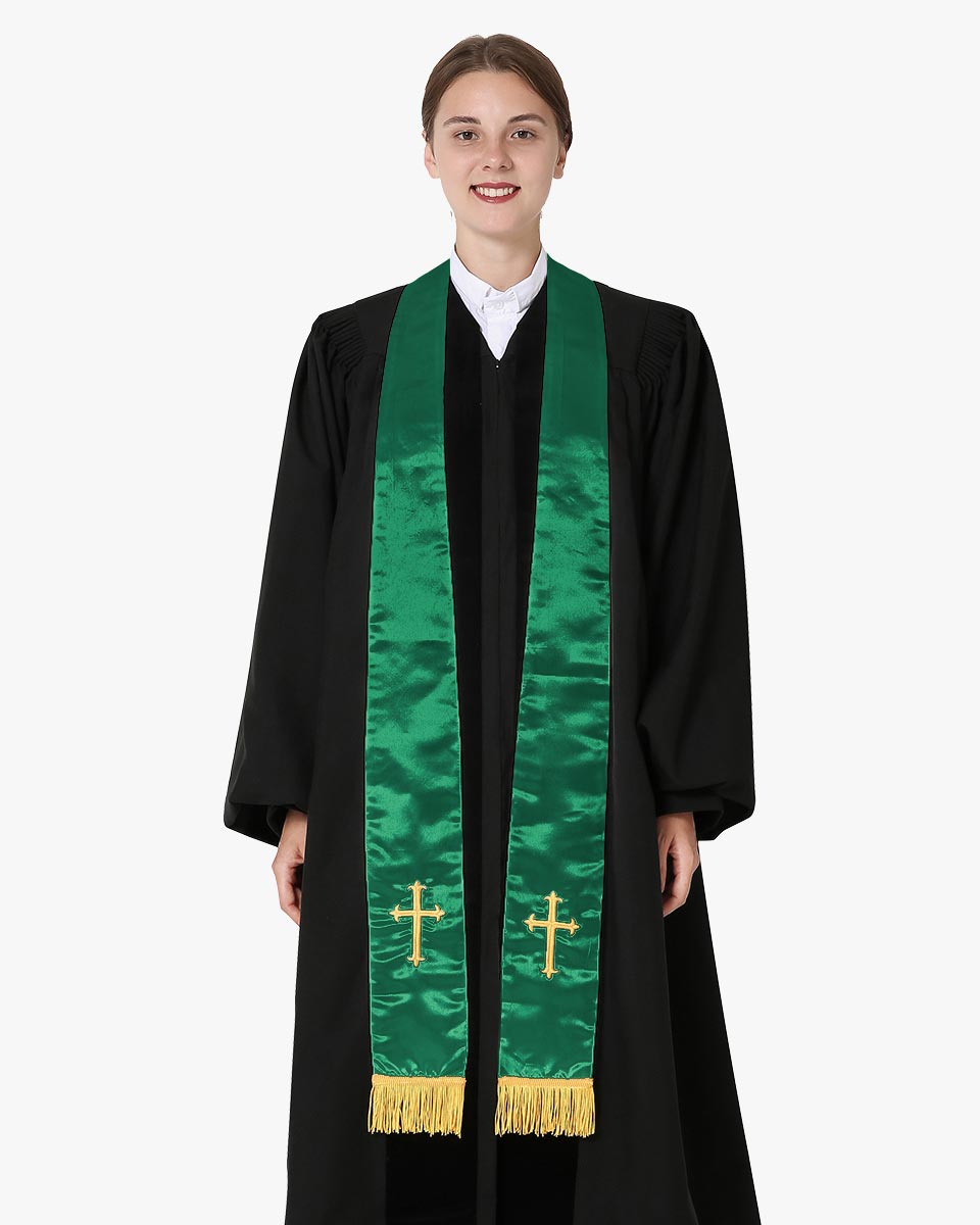 Clergy Stoles with Embroidery Cross - 5 Colors Available