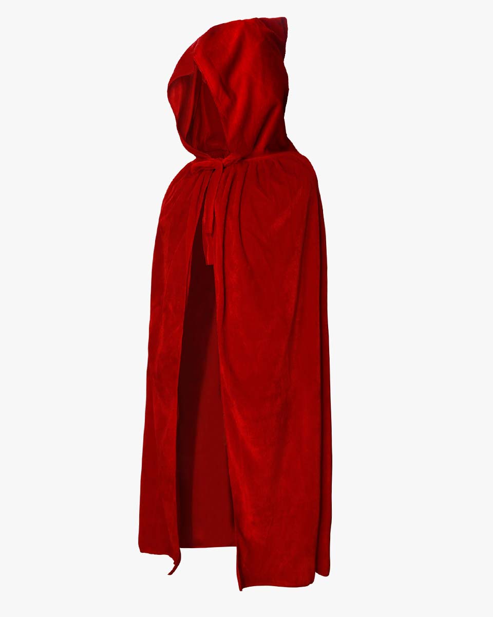 Unisex Fancy Full Length Kids Hooded Velvet Cloak for Halloween Dress Cosplay