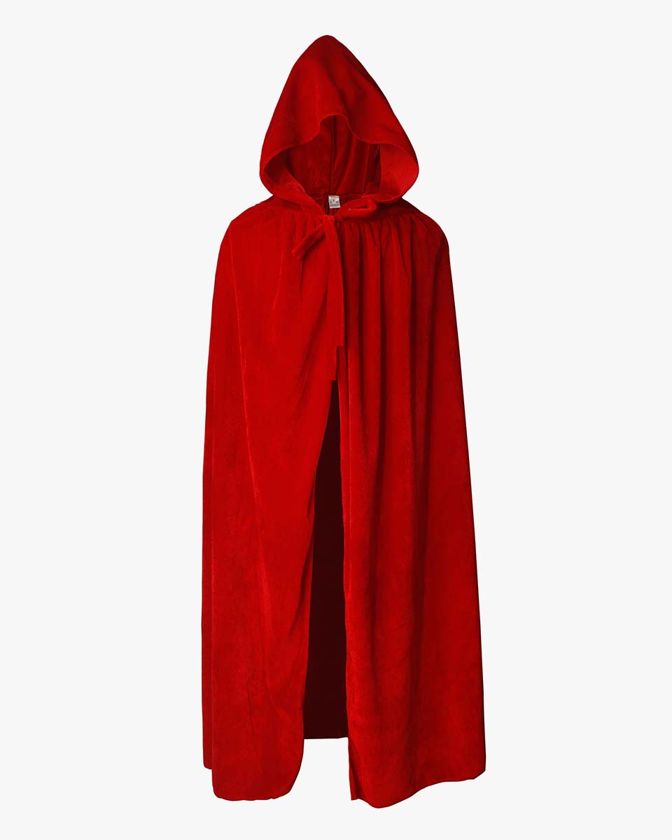 Unisex Fancy Full Length Kids Hooded Velvet Cloak for Halloween Dress Cosplay