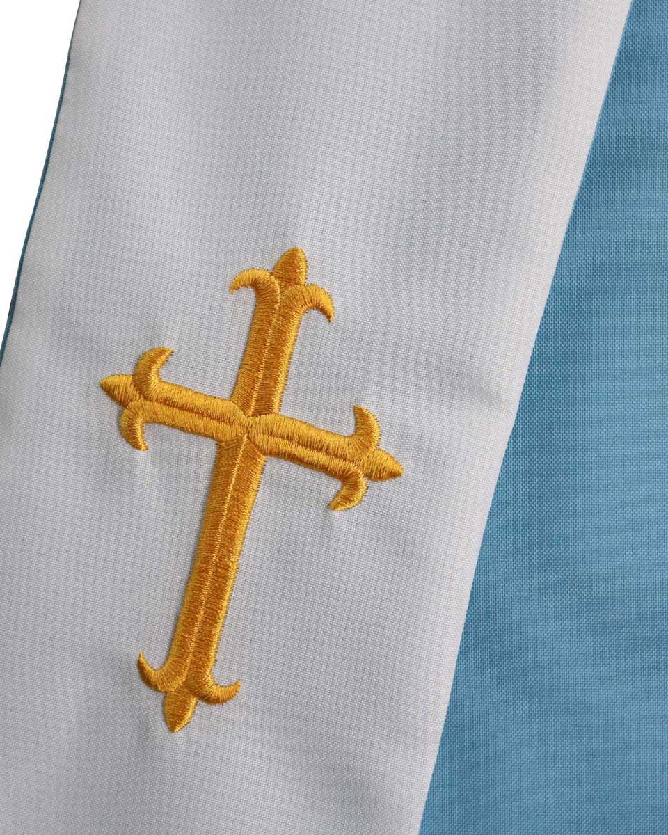 Reversible Clergy Stole with Cross - 5 Color Combinations Available
