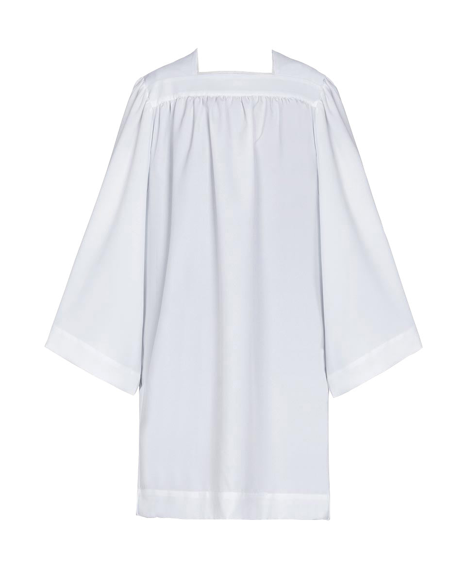 Economy Square Neckline Surplice - White