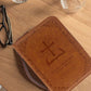 Vintage Light Brown PU Leather Durable Zipper Bible Bag Carrying Case