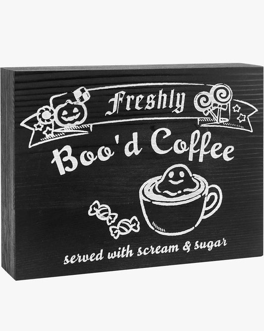 Coffee Sign for Halloween Gothic Vintage Spooky Kitchen Table Decor