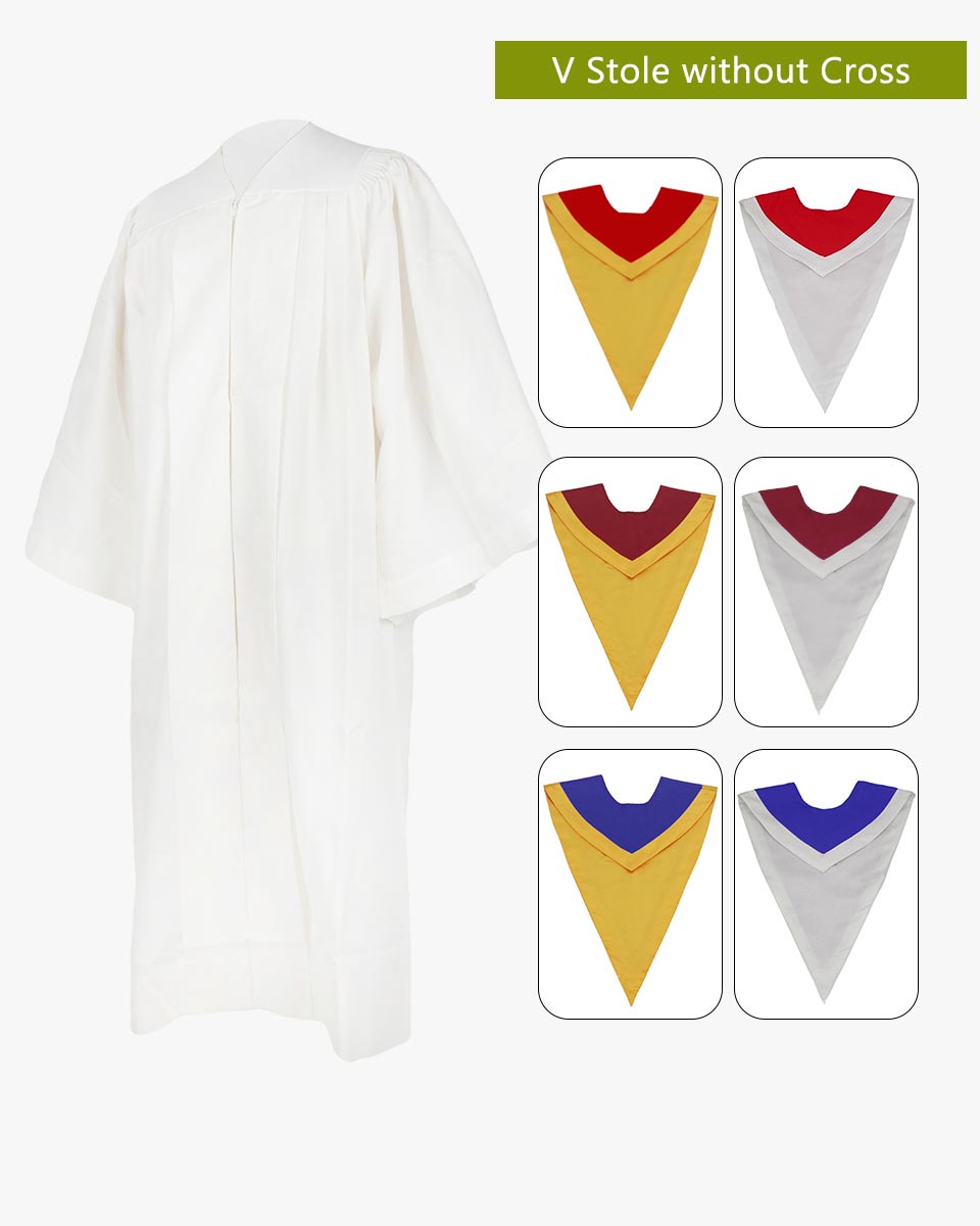 Senior Fluted Trinity Choir Robes Open Sleeve with Reversible Stoles