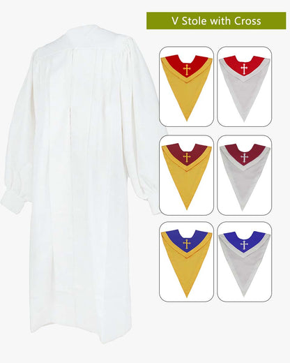 Senior Fluted Trinity Choir Robes Cuff Sleeve with Reversible Stoles