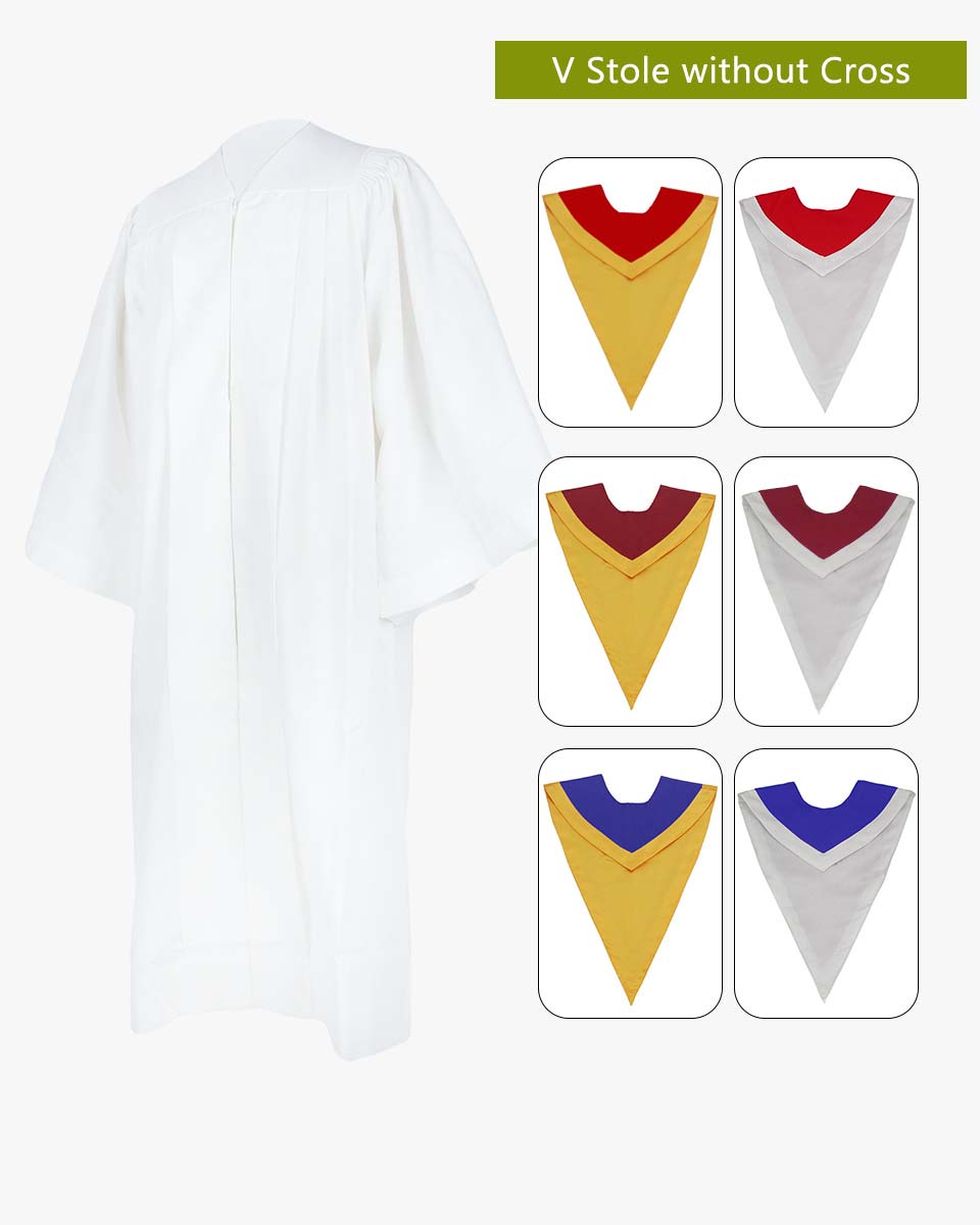 Senior Fluted Trinity Choir Robes Open Sleeve with Reversible Stoles