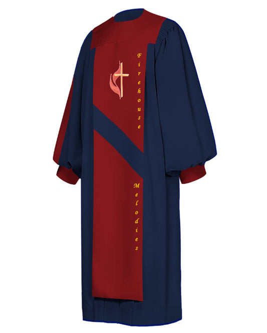 Custom Choir Robe - Navy Blue / Red