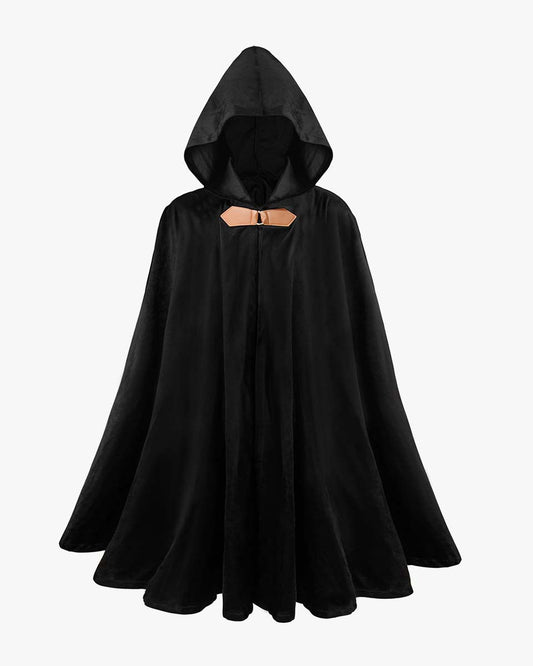 Medieval Renaissance Velvet Hobbit Cloak with Hood for Halloween Cosplay Costume - 2 Colors Available