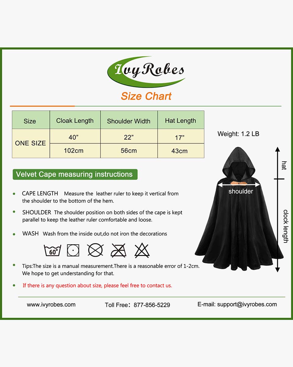 Medieval Renaissance Velvet Hobbit Cloak with Hood for Halloween Cosplay Costume - 2 Colors Available