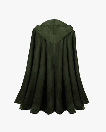 Medieval Renaissance Velvet Hobbit Cloak with Hood for Halloween Cosplay Costume - 2 Colors Available