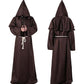 Medieval Gothic Hooded Monk Robes for Halloween Wizard Cosplay