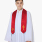 Traditional Choir Stole with Embroidery Cross - 5 Colors Available