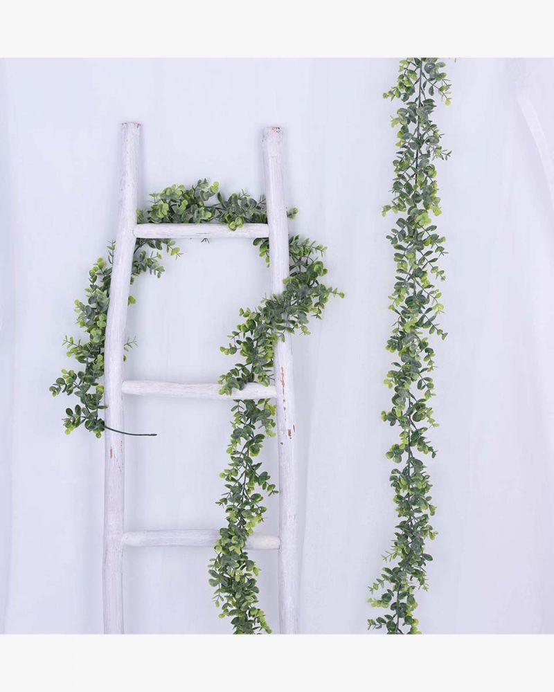 2 Strands of 6 Feet Artificial Eucalyptus Garland for Home Decor and DIY Indoor-Outdoor Party
