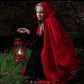 Unisex Fancy Full Length Black-red Reversible Hooded Cloak for Halloween Dress Cosplay