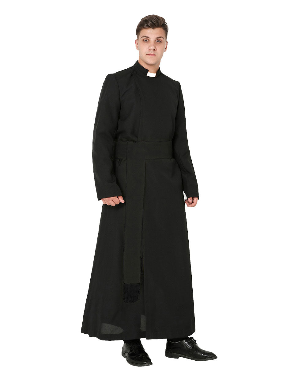 Black Anglican Cassock and Band Cincture Package-Black