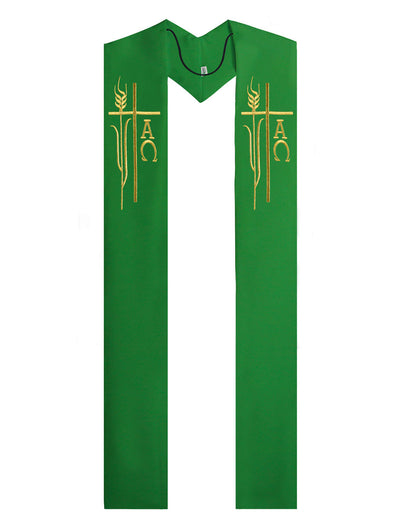 Alpha Omega Wheat Overlay Stoles - 4 Colors Available