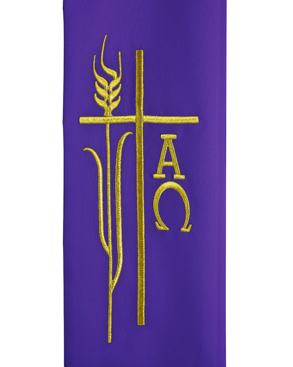 Alpha Omega Wheat Overlay Stoles - 4 Colors Available