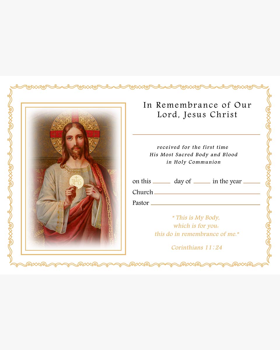 Classic A4-8x10" First Holy Communion Certificate