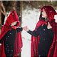 Unisex Fancy Full Length Kids Hooded Velvet Cloak for Halloween Dress Cosplay